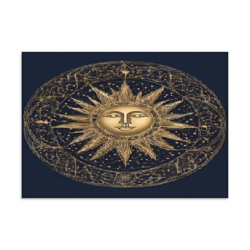 Sun & Moon — Celestial Line Art