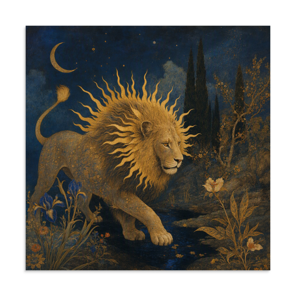 Leo Solar Lion Zodiac Art Print