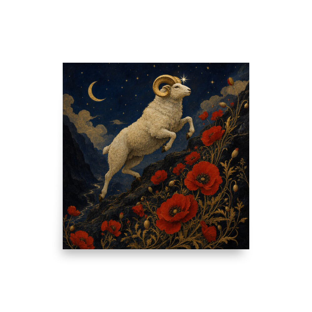 Aries Celestial Crest Art Print